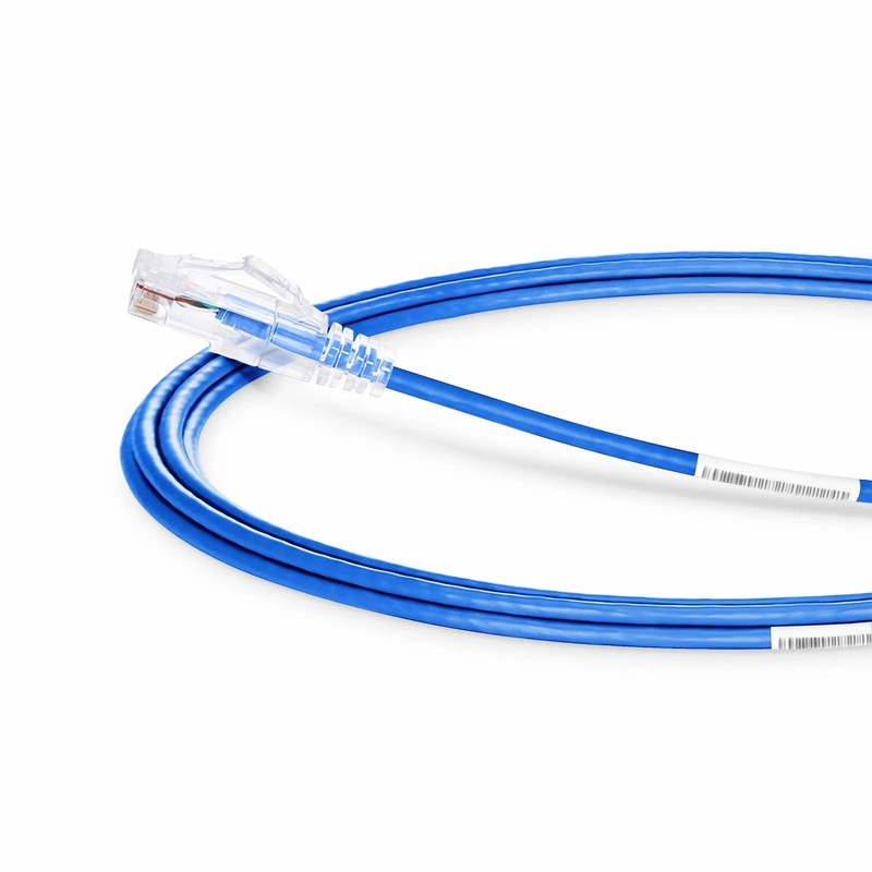 Refurb Squared 16ft (4.9m) Cat6 28AWG Snagless Unshielded (U/UTP) PVC CM Small Diameter High-Flex Ethernet Network Patch Cable, Blue