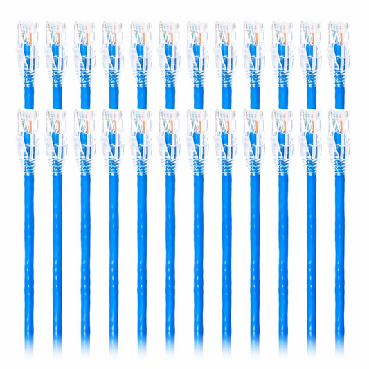 Refurb Squared 5ft (1.5m) Cat6 Snagless Unshielded (U/UTP) PVC CM Ethernet Network Patch Cable, Blue, (24pcs/pack)