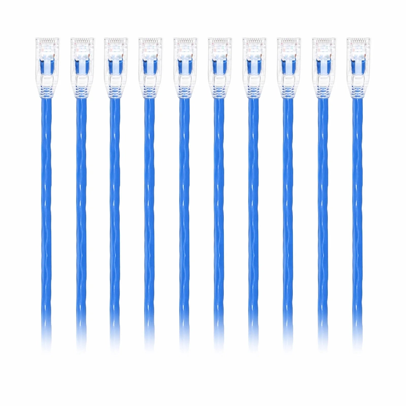 Refurb Squared 6ft (1.8m) Cat6 24AWG Snagless Unshielded (U/UTP) PVC CM Ethernet Network Patch Cable, Blue, (10pcs/pack)