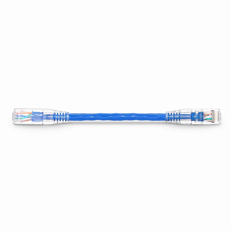 Refurb Squared 6in (0.15m) Cat6 24AWG Snagless Unshielded (U/UTP) PVC CM Ethernet Network Patch Cable, Blue, (10pcs/pack)