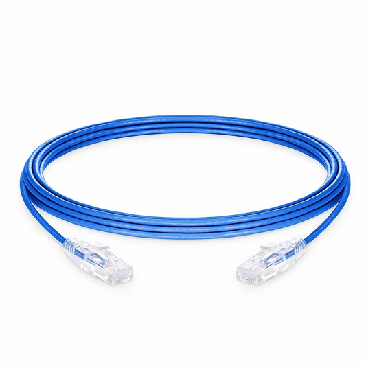 Refurb Squared 20ft (6.1m) Cat6a 28AWG Snagless Unshielded (U/UTP) PVC CM Small Diameter High-Flex Ethernet Network Patch Cable, Blue