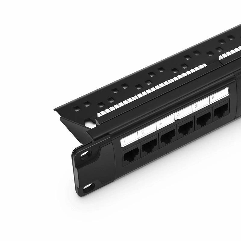 Refurb Squared Cat5e 110-Style Patch Panel, 24-Port, 1RU, Cable Management Bar Included