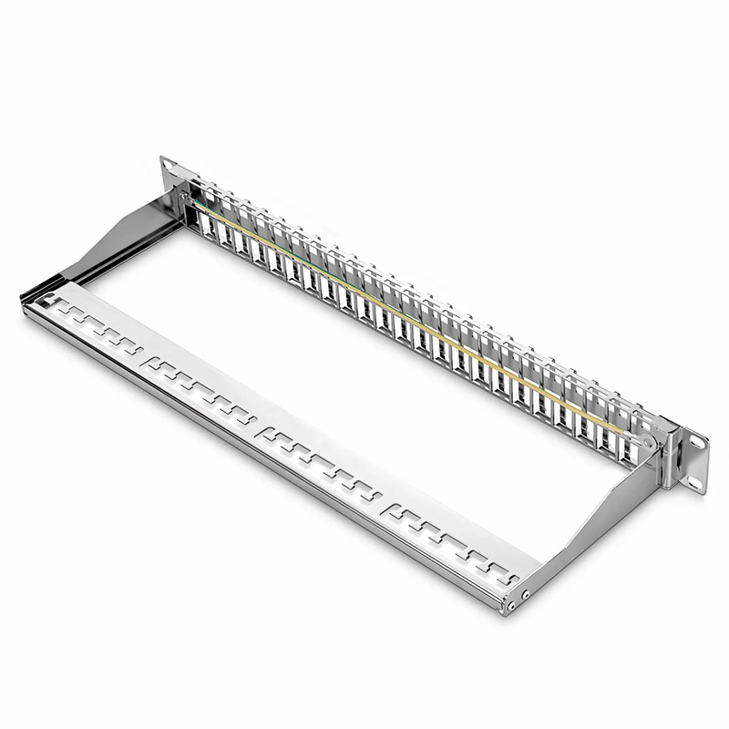 Refurb Squared FDMP Blank Shielded/UnShielded Flat Patch Panel for Keystone Modules, 48-Port, 1RU, Cable Management Bar Included