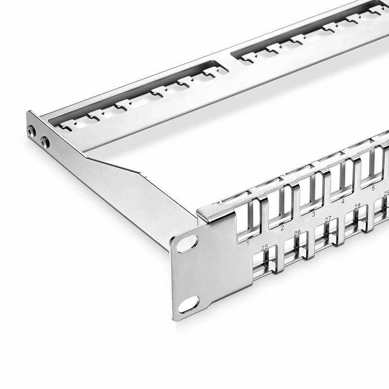 Refurb Squared FDMP Blank Shielded/UnShielded Flat Patch Panel for Keystone Modules, 48-Port, 1RU, Cable Management Bar Included