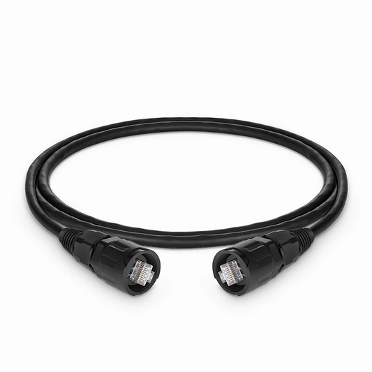 Refurb Squared 3.3ft (1m) Industrial Cat6 Non-booted Shielded (SFTP) PVC IP65 Ethernet Network Patch Cable, Black