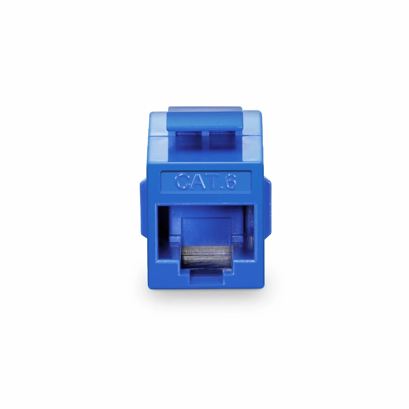 Refurb Squared Cat6 Keystone RJ45 Coupler, Unshielded, Female to Female Insert Inline Coupler - Blue (12pcs/Pack)