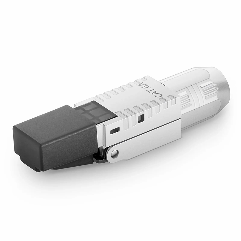 Refurb Squared Cat5e/Cat6/Cat6a RJ45 Tool-Free Modular Plugs, Shielded Network Connectors for 23~26AWG Twisted Pair Solid or Stranded Cable (10/Pack)