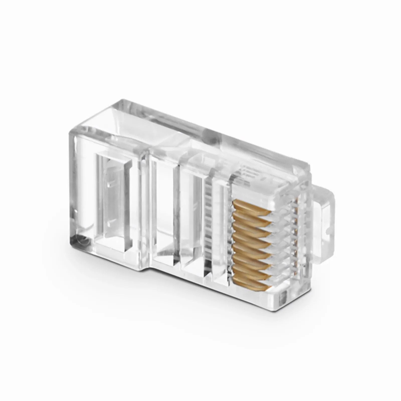 Refurb Squared Cat5e RJ45 Standard Modular Plugs, Unshielded Network Connectors for 24AWG Twisted Pair Solid or Stranded Cable (50/Pack)