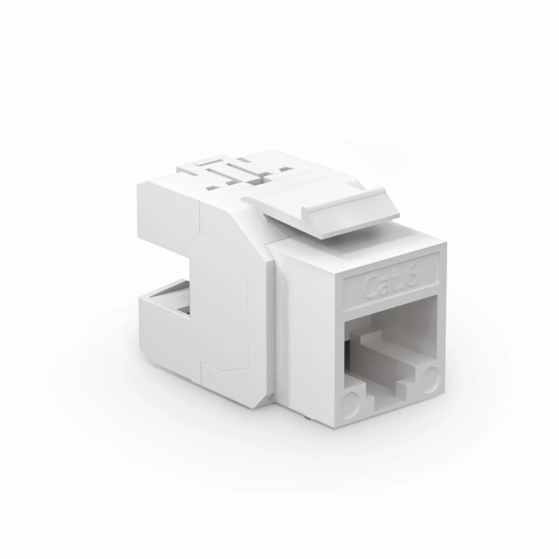 Refurb Squared Cat6 RJ45 (8P8C) Unshielded Punch Down Keystone Jack Module, White (10 pcs/Pack)