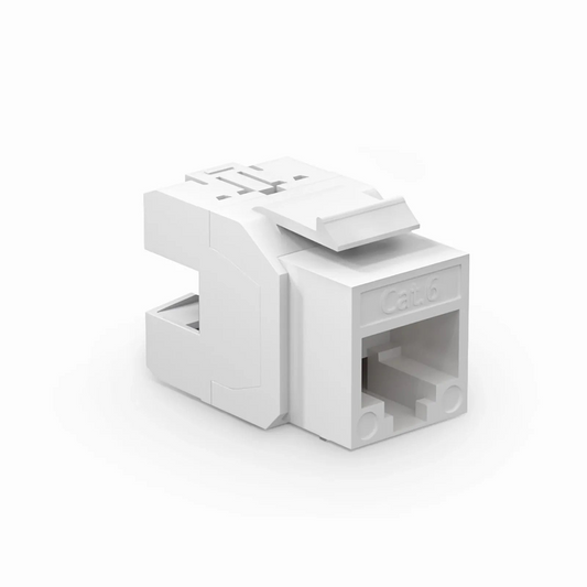 Refurb Squared Cat6 RJ45 (8P8C) Unshielded Punch Down Keystone Jack Module, White (10 pcs/Pack)