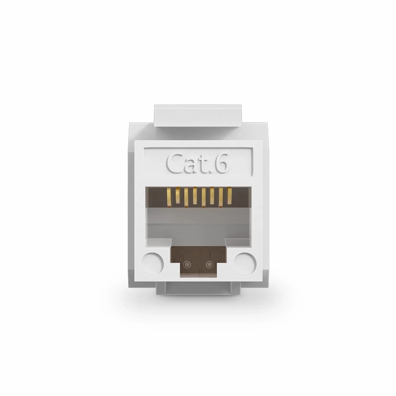 Refurb Squared Cat6 RJ45 (8P8C) Unshielded Punch Down Keystone Jack Module, White (10 pcs/Pack)