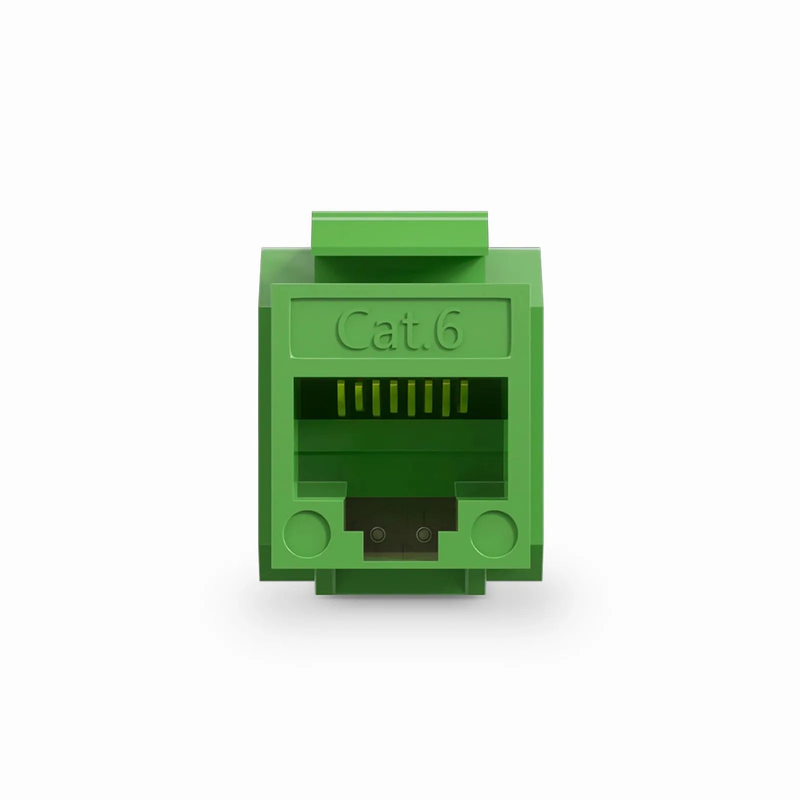 Refurb Squared Cat6 RJ45 (8P8C) Unshielded Punch Down Keystone Jack Module, Green (10 pcs/Pack)