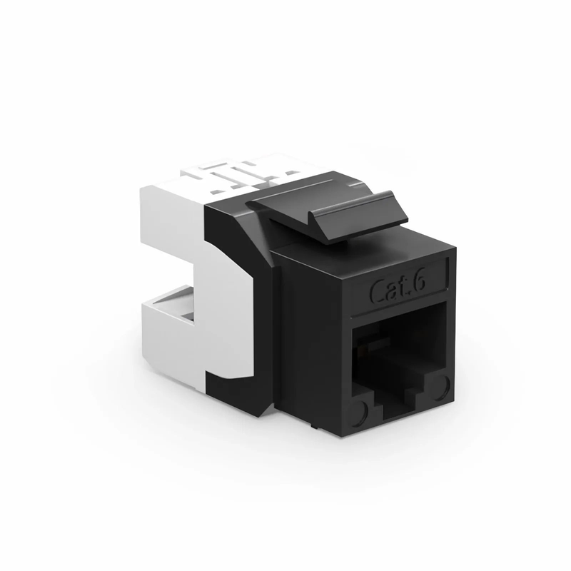 Refurb Squared Cat6 RJ45 (8P8C) Unshielded Punch Down Keystone Jack Module, Black (10 pcs/Pack)