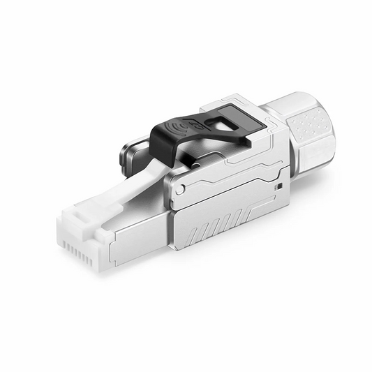 Refurb Squared Cat7 RJ45 Tool-Free Modular Plugs, Shielded Network Connectors for 22~24AWG Twisted Pair Solid or Stranded Cable (10/Pack)