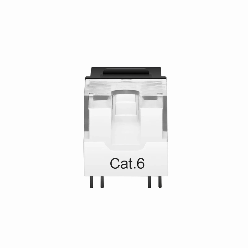 Refurb Squared Cat6 RJ45 (8P8C) Unshielded Punch Down Keystone Jack Module, Black, 12Pcs/Pack