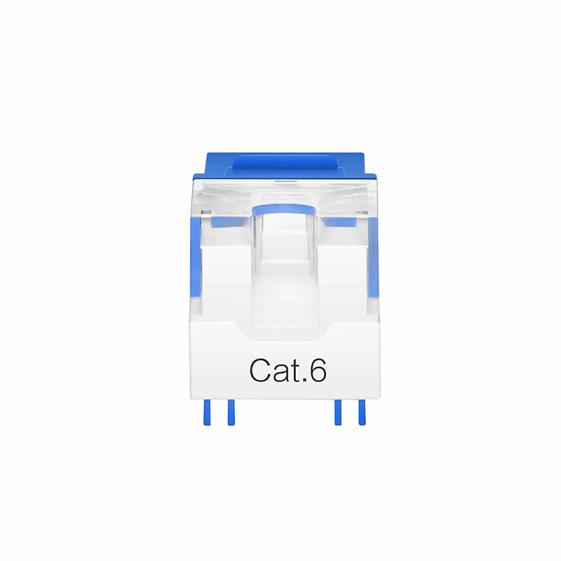 Refurb Squared Cat6 RJ45 (8P8C) Unshielded Punch Down Keystone Jack Module, Blue, 12Pcs/Pack