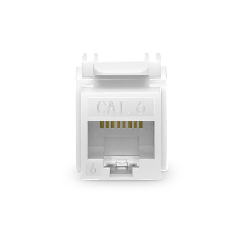Refurb Squared Cat6 RJ45 (8P8C) Unshielded Punch Down Keystone Jack Module, White, 12Pcs/Pack