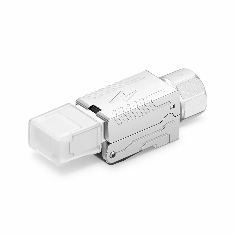 Refurb Squared Cat8 RJ45 Tool-Free Modular Plugs, Shielded Network Connectors for 22~24AWG Twisted Pair Solid or Stranded Cable (10/Pack)