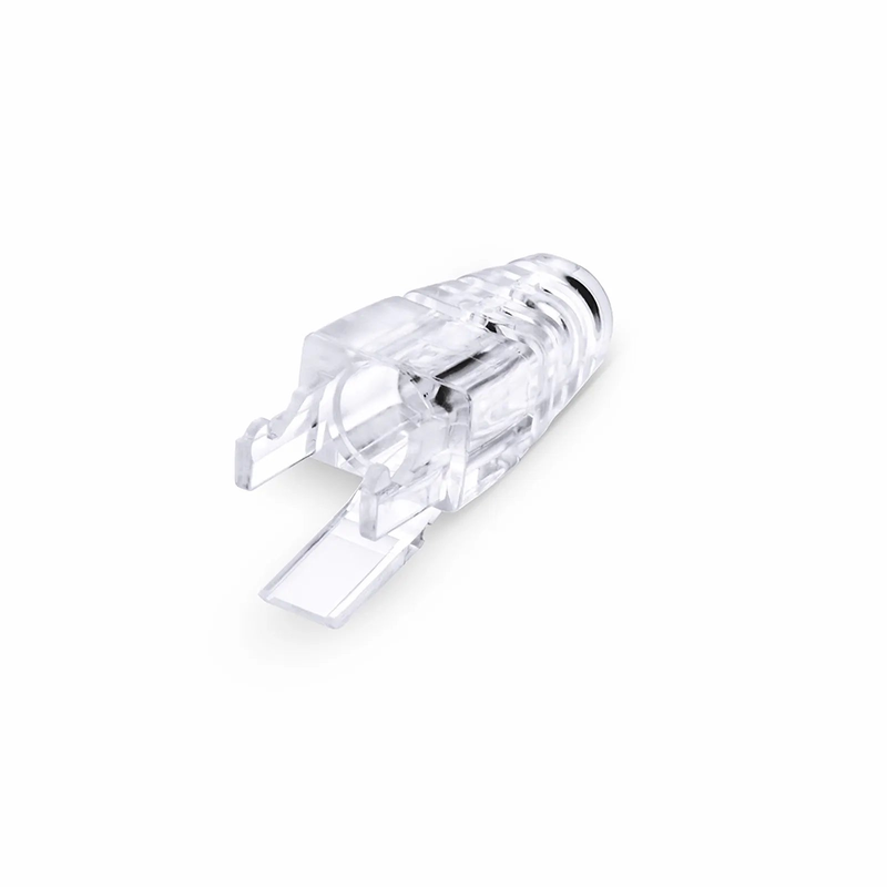 Refurb Squared Cat6 RJ45 Strain Relief Boots, 6.0-6.5mm OD for Cat6 UTP 23~24AWG, F/UTP 26AWG Ethernet Network Cable, Transparent, 50PCS/Pack