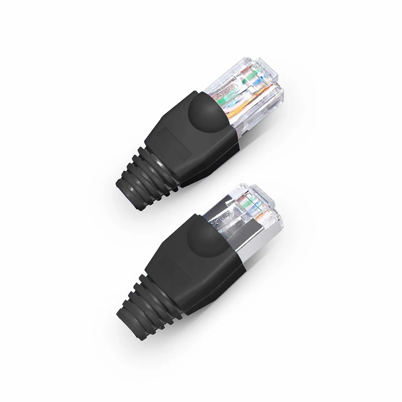 Refurb Squared Cat5e/Cat6 RJ45 Strain Relief Boots, 5.5mm OD for Cat5e UTP 24AWG, Cat5e & Cat6 F/UTP 26AWG Ethernet Network Cable, Black, 50PCS/Pack