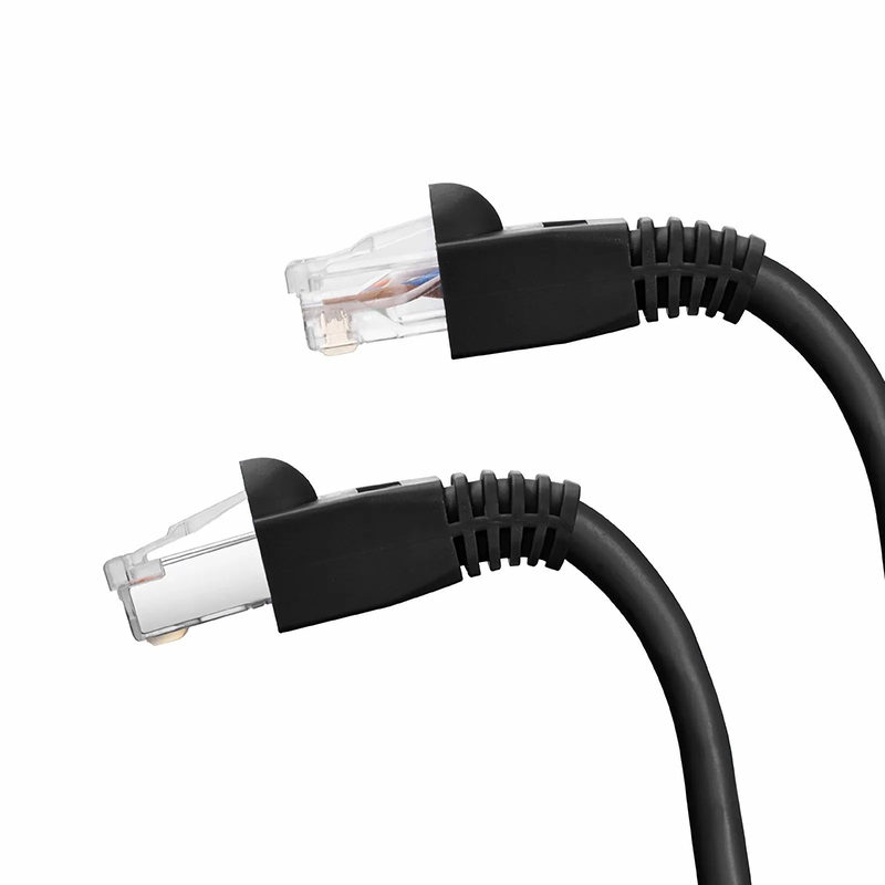 Refurb Squared Cat5e/Cat6 RJ45 Strain Relief Boots, 5.5mm OD for Cat5e UTP 24AWG, Cat5e & Cat6 F/UTP 26AWG Ethernet Network Cable, Black, 50PCS/Pack