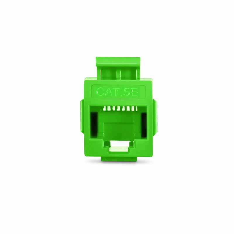 Refurb Squared Cat5e Keystone RJ45 Coupler, Unshielded, Female to Female Insert Inline Coupler - Green (12pcs/Pack)