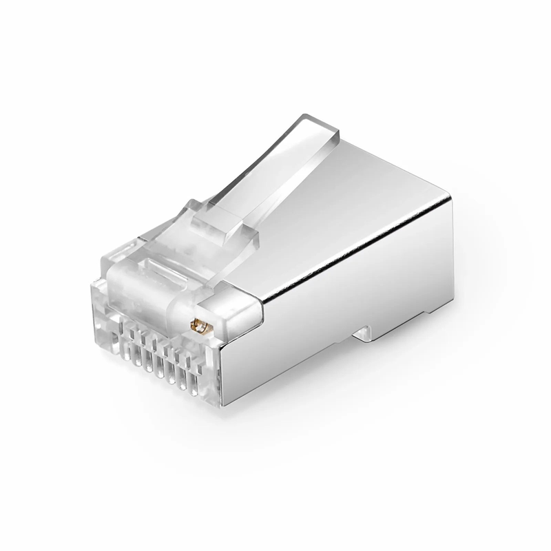 Refurb Squared Cat5e RJ45 Standard Modular Plugs, Shielded Network Connectors for 24~26AWG Twisted Pair Solid or Stranded Cable (50/Pack)