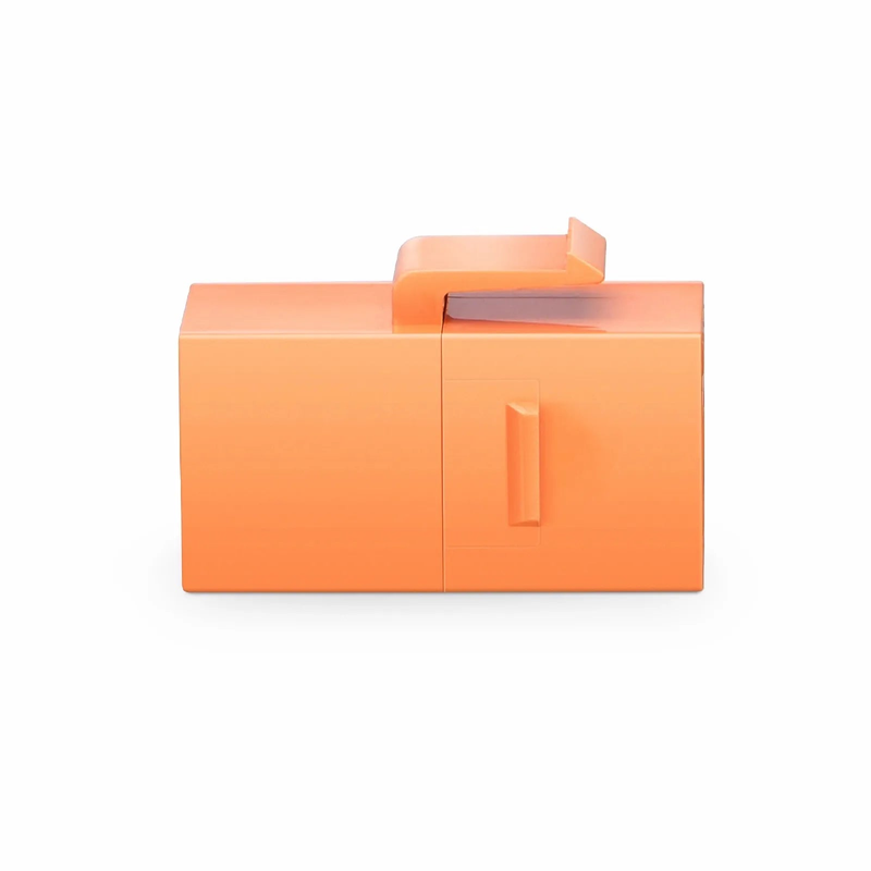 Refurb Squared Cat6 Keystone RJ45 Coupler, Unshielded, Female to Female Insert Inline Coupler - Orange (12pcs/pack)