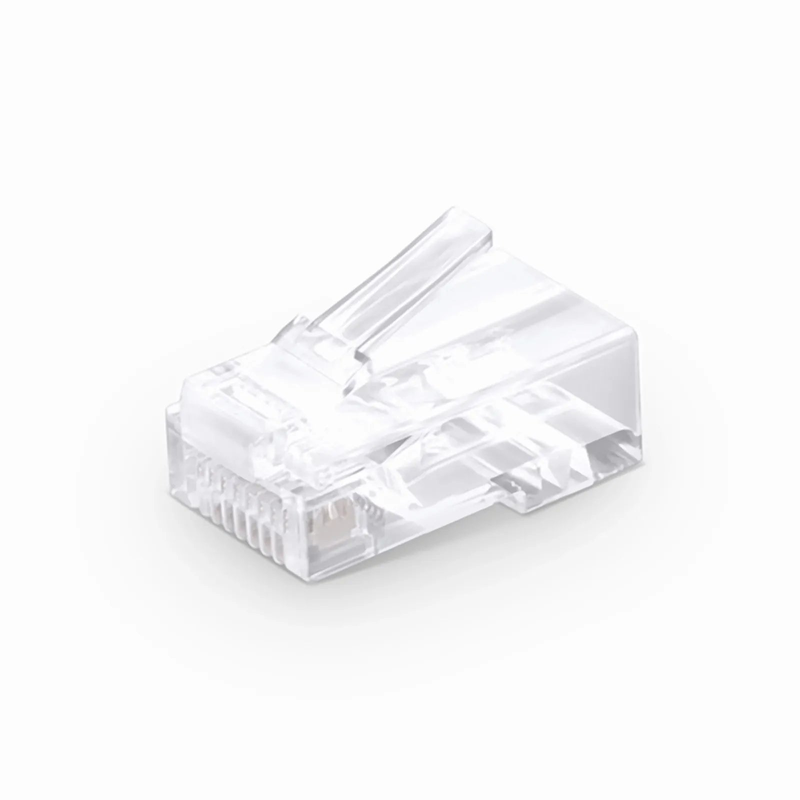 Refurb Squared Cat6 RJ45 Pass Through Modular Plugs, Unshielded Network Connectors for 24AWG Twisted Pair Solid or Stranded Cable (50/Pack)