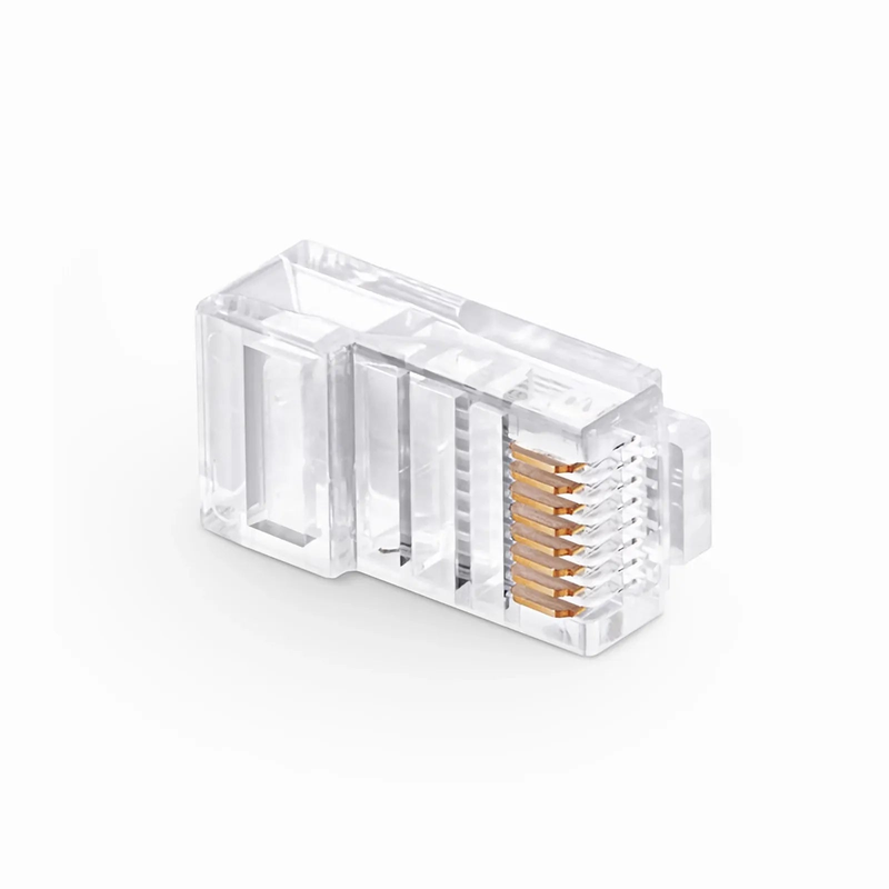 Refurb Squared Cat5e RJ45 Pass Through Modular Plugs, Unshielded Network Connectors for 24AWG Twisted Pair Solid or Stranded Cable (50/Pack)
