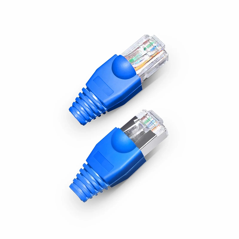 Refurb Squared Cat5e/Cat6 RJ45 Strain Relief Boots, 5.5mm OD for Cat5e UTP 24AWG, Cat5e & Cat6 F/UTP 26AWG Ethernet Network Cable, Blue, 50PCS/Pack