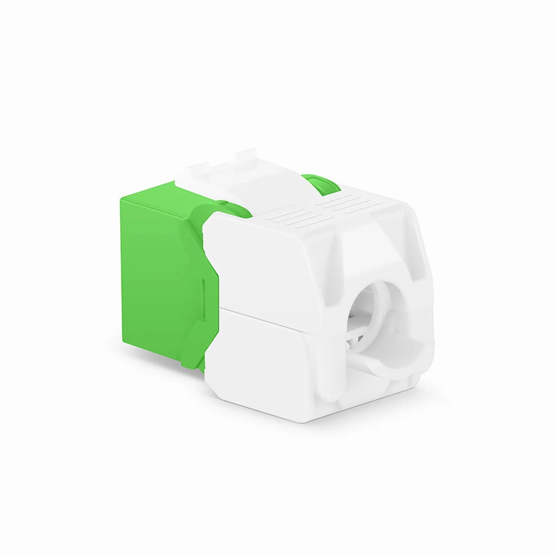 Refurb Squared Cat6 RJ45 (8P8C) Unshielded Toolless Keystone Jack Module, Green (10 pcs/Pack)
