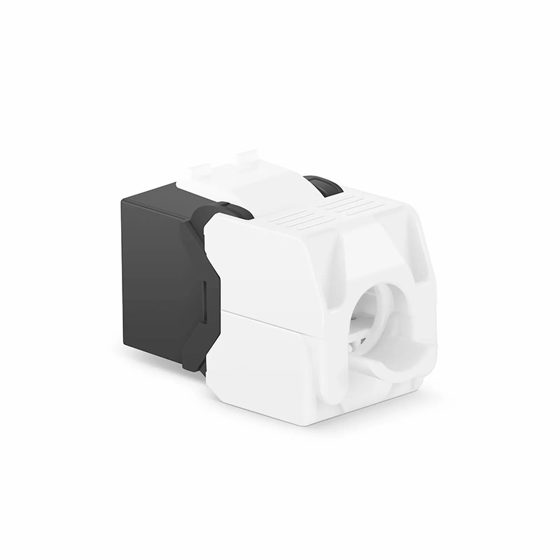 Refurb Squared Cat6 RJ45 (8P8C) Unshielded Toolless Keystone Jack Module, Black (10 pcs/Pack)