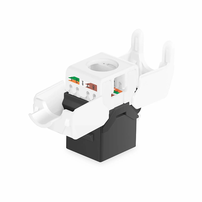 Refurb Squared Cat6 RJ45 (8P8C) Unshielded Toolless Keystone Jack Module, Black (10 pcs/Pack)