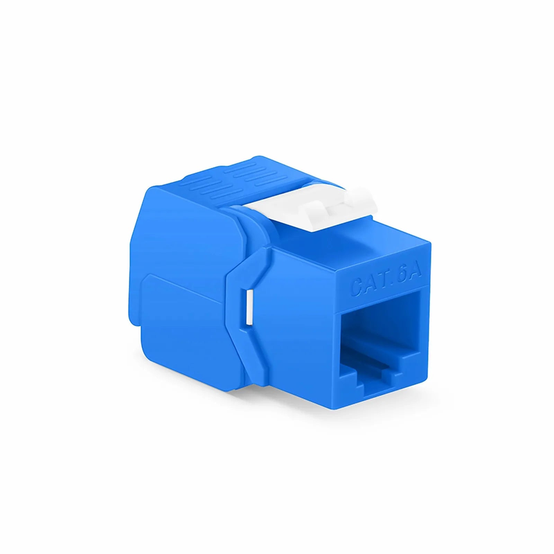 Refurb Squared Cat6a RJ45 (8P8C) Unshielded Toolless Keystone Jack Module, Blue (10 pcs/Pack)