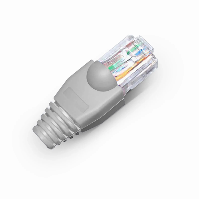 Refurb Squared Cat6 RJ45 Strain Relief Boots, 6.0mm OD for Cat6 UTP 23~24AWG Ethernet Cables, Gray, 50PCS/Pack