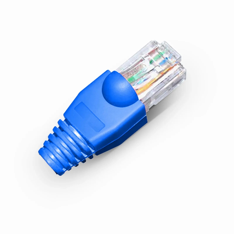 Refurb Squared Cat6 RJ45 Strain Relief Boots, 6.0mm OD for Cat6 UTP 23~24AWG Ethernet Cables, Blue, 50PCS/Pack