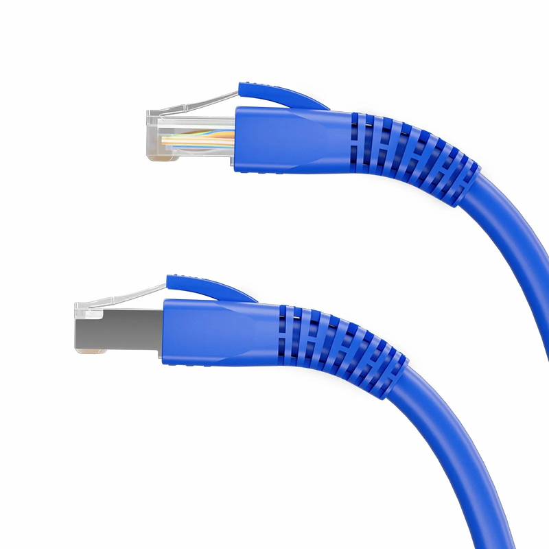 Refurb Squared DIY RJ45 Strain Relief Boots, 5.5-7.5 mm OD for Cat5e/Cat6/Cat6a/Cat7/Cat8 Ethernet Cables, Blue, 50PCS/Pack