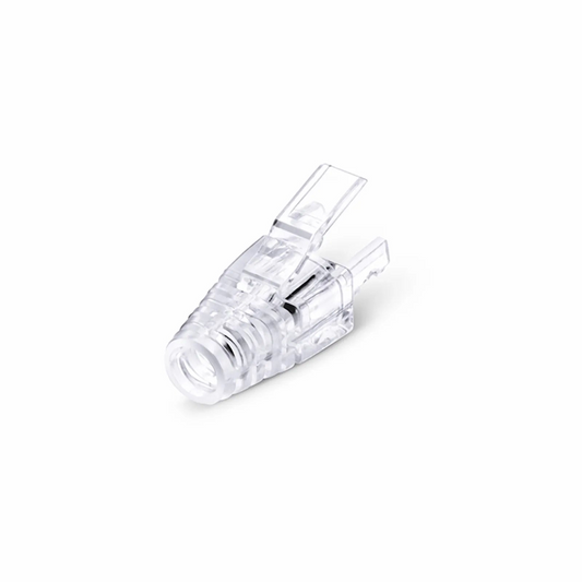 Refurb Squared Cat6 RJ45 Strain Relief Boots, 6.0-6.5mm OD for Cat6 UTP 23~24AWG, F/UTP 26AWG Ethernet Network Cable, Transparent, 50PCS/Pack