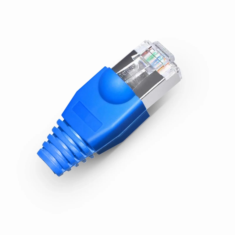 Refurb Squared Cat5e RJ45 Strain Relief Boots, 6.5mm OD for Cat5e F/UTP 24AWG Ethernet Network Cable, Blue, 50PCS/Pack