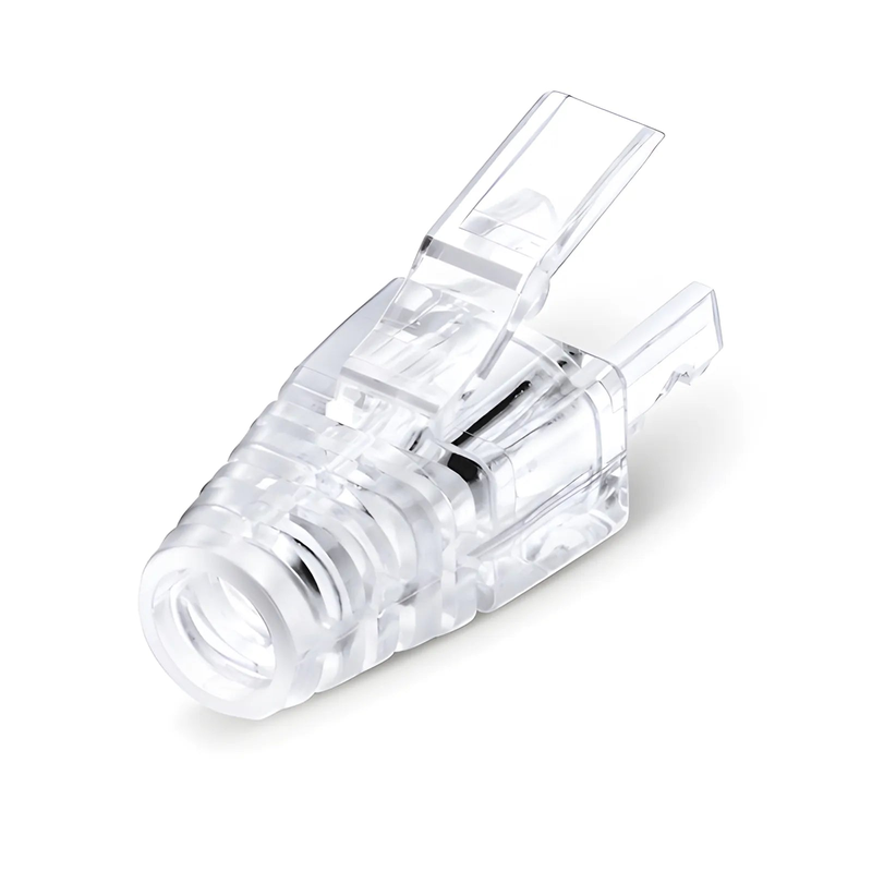 Refurb Squared Cat5e RJ45 Strain Relief Boots, 5.8mm OD for Cat5e UTP 24AWG, F/UTP 26AWG Ethernet Network Cable, Transparent, 50PCS/Pack