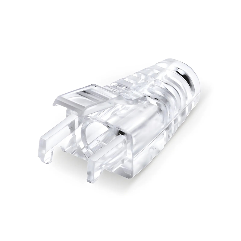 Refurb Squared Cat5e RJ45 Strain Relief Boots, 5.8mm OD for Cat5e UTP 24AWG, F/UTP 26AWG Ethernet Network Cable, Transparent, 50PCS/Pack