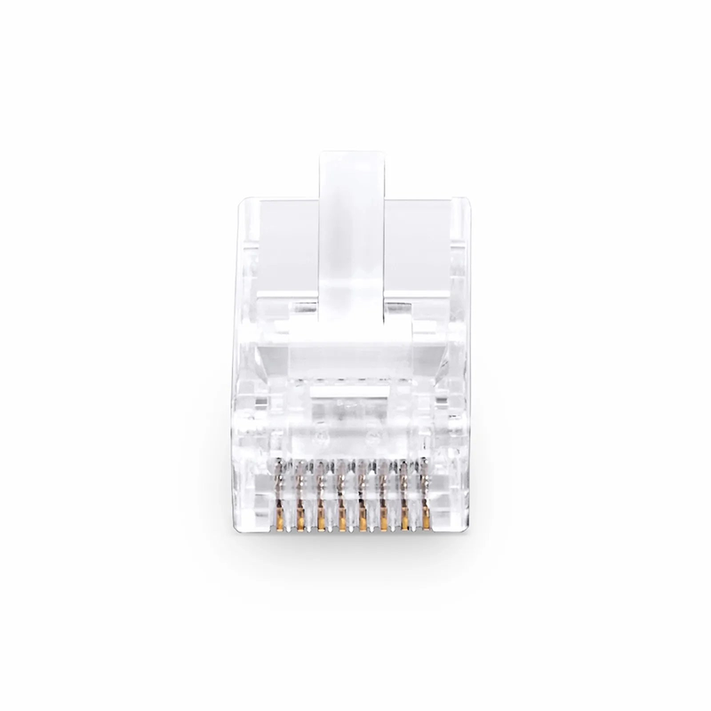 Refurb Squared Cat6 RJ45 Pass Through Modular Plugs, Unshielded Network Connectors for 24AWG Twisted Pair Solid or Stranded Cable (50/Pack)