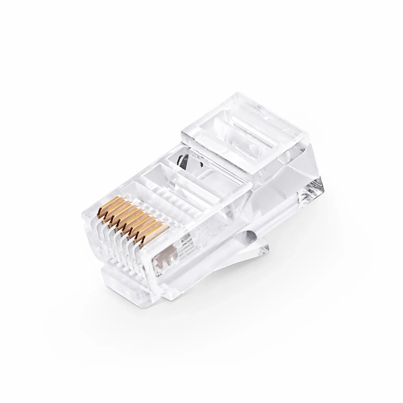 Refurb Squared Cat5e RJ45 Pass Through Modular Plugs, Unshielded Network Connectors for 24AWG Twisted Pair Solid or Stranded Cable (50/Pack)