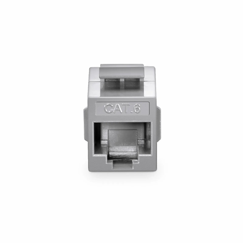 Refurb Squared Cat6 Keystone RJ45 Coupler, Unshielded, Female to Female Insert Inline Coupler - Gray (12pcs/Pack)