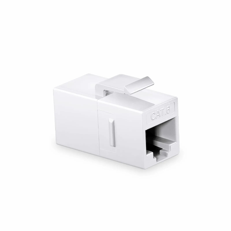Refurb Squared Cat6 Keystone RJ45 Coupler, Unshielded, Female to Female Insert Inline Coupler - White (12pcs/Pack)