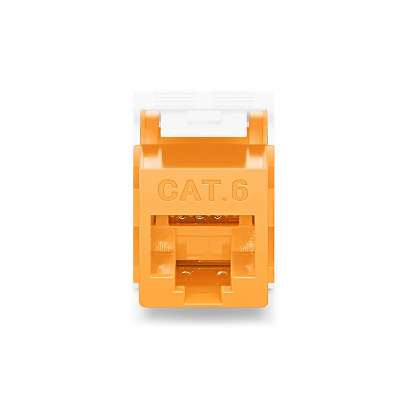 Refurb Squared Cat6 RJ45 (8P8C) Unshielded Toolless Keystone Jack Module, Orange (10 pcs/Pack)