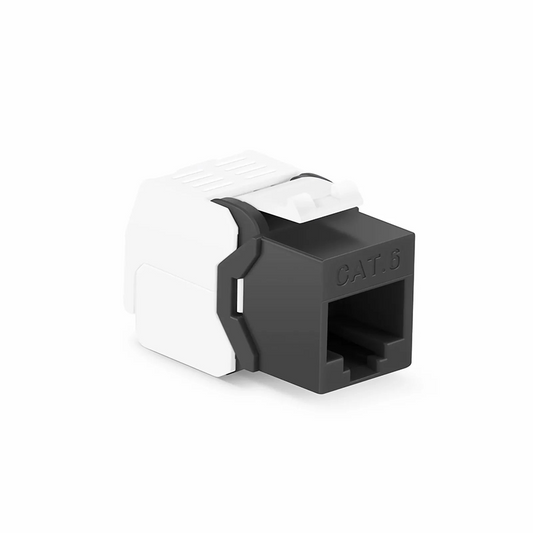 Refurb Squared Cat6 RJ45 (8P8C) Unshielded Toolless Keystone Jack Module, Black (10 pcs/Pack)