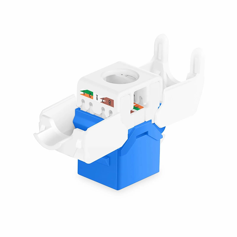 Refurb Squared Cat6 RJ45 (8P8C) Unshielded Toolless Keystone Jack Module, Blue (10 pcs/Pack)