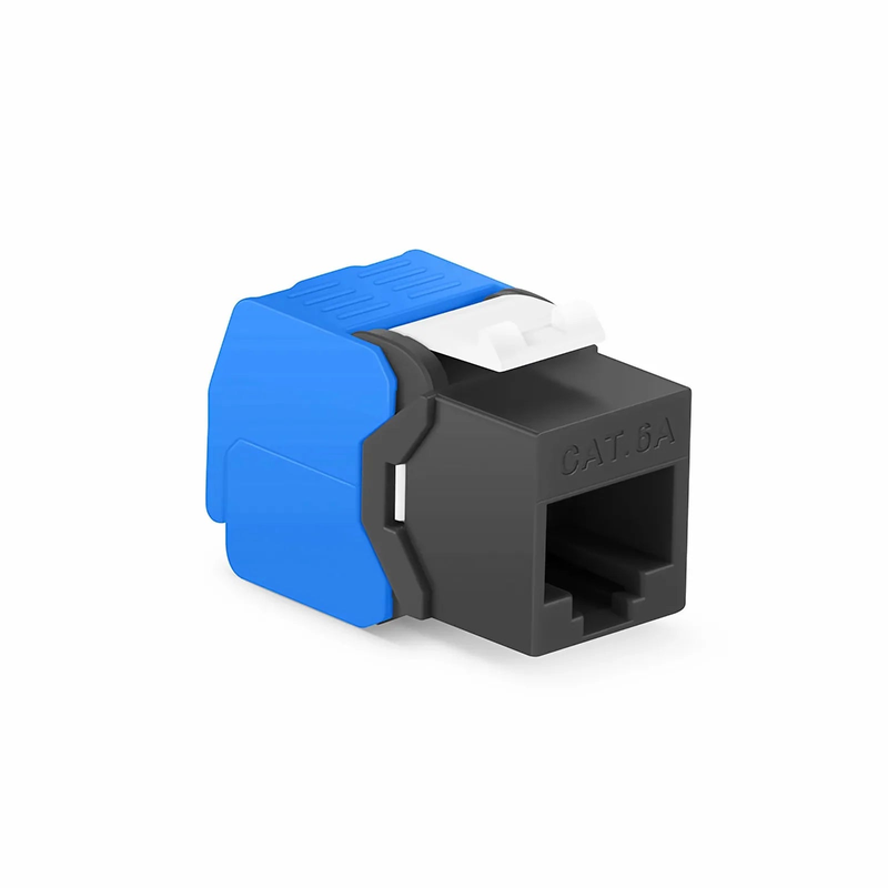 Refurb Squared Cat6a RJ45 (8P8C) Unshielded Toolless Keystone Jack Module, Black (10 pcs/Pack)